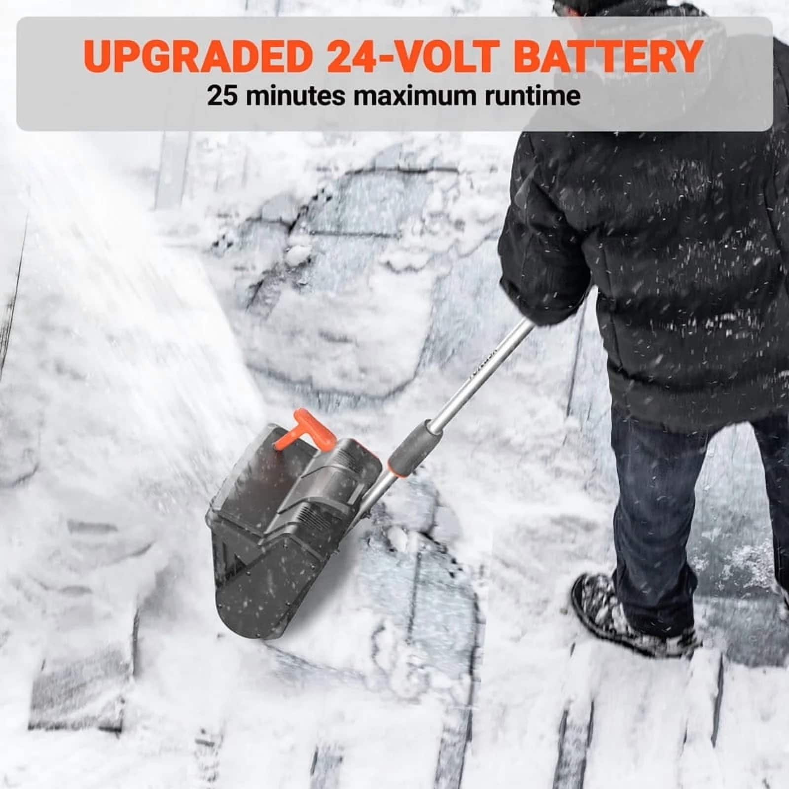 UPGRADED 24-VOLT BATTERY
25 minutes maximum runtime