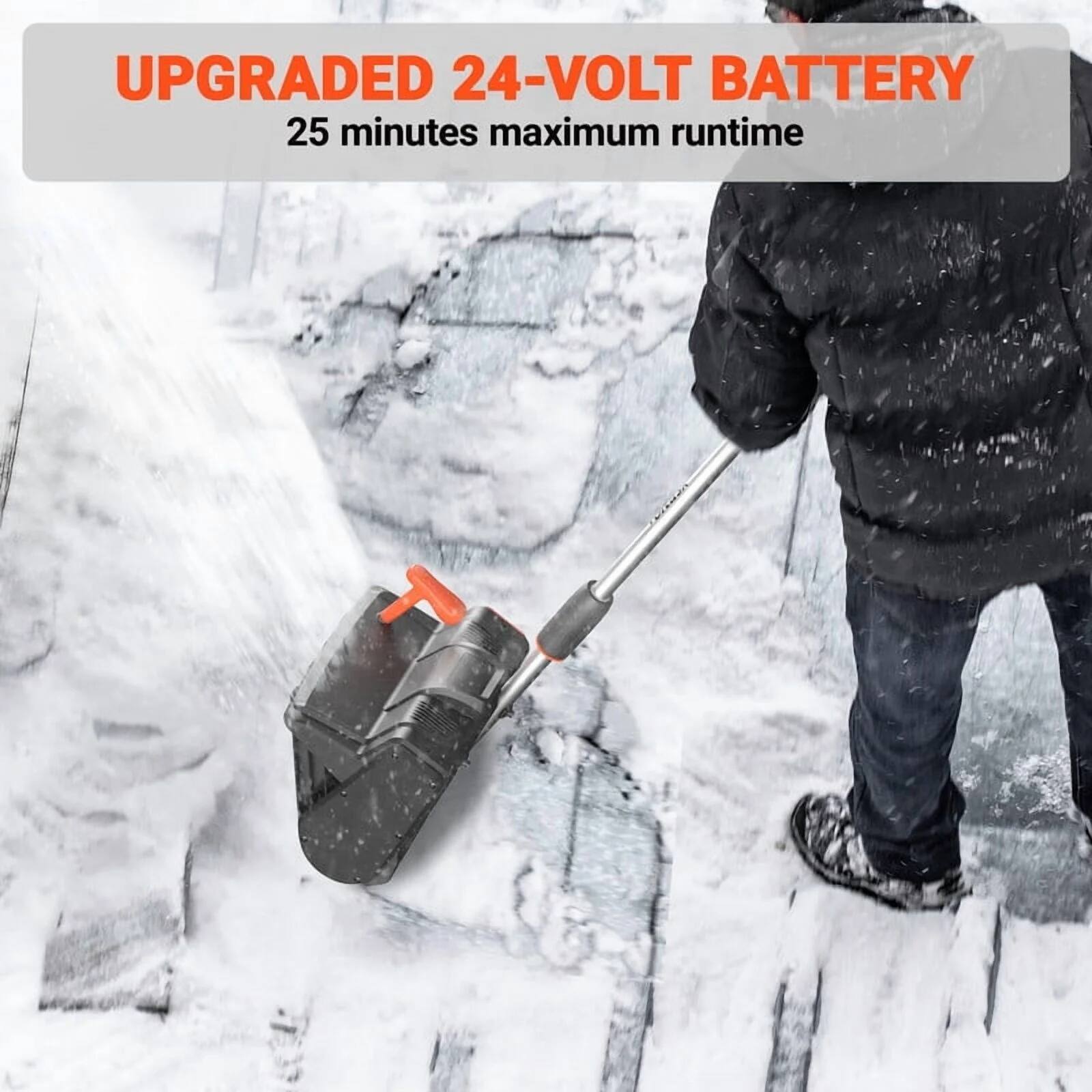 UPGRADED 24-VOLT BATTERY  
25 minutes maximum runtime