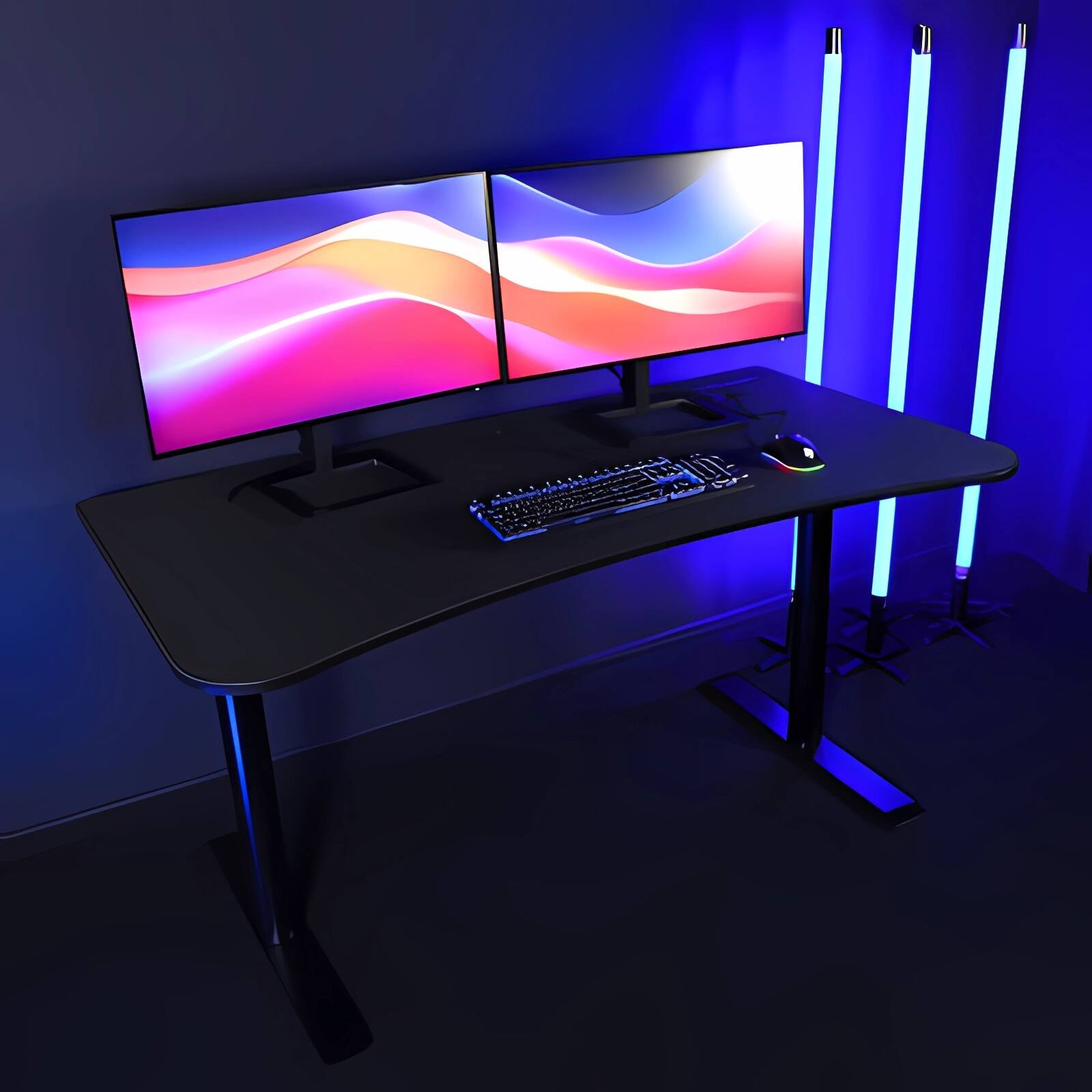 Left. Arozzi - Arozzi Arena Medium Desk Pad - Pure Black - Pure Black.