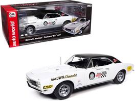 Autoworld - 1967 Chevrolet Camaro SS Baldwin Motion Joel Rosen "Motion Supercar Club" White with Black Vinyl Top and Graphics 1/18 - White,Black