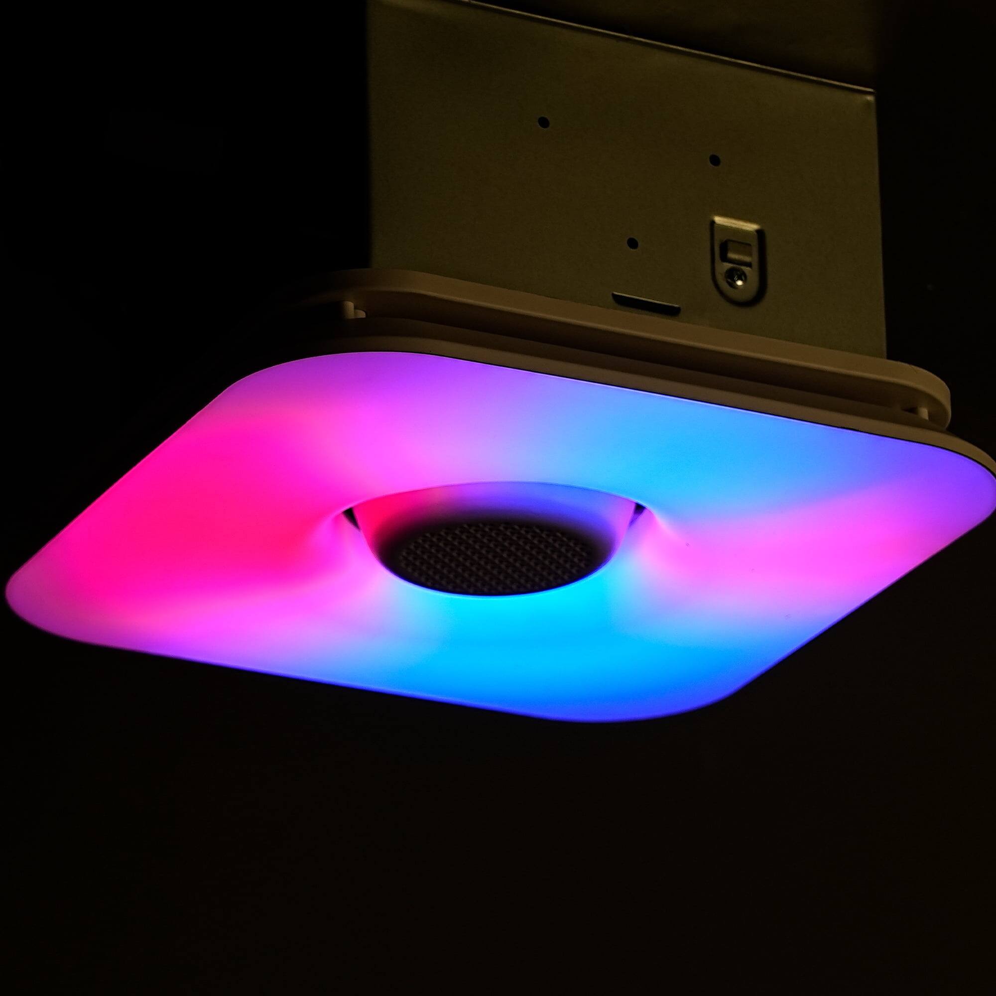 Back. Vaczon - Smart 12 in Bathroom Exhaust Fan with 112 CFM Dimmable 3CCT RGB LED and Bluetooth Speaker with Remote and App Control - White.