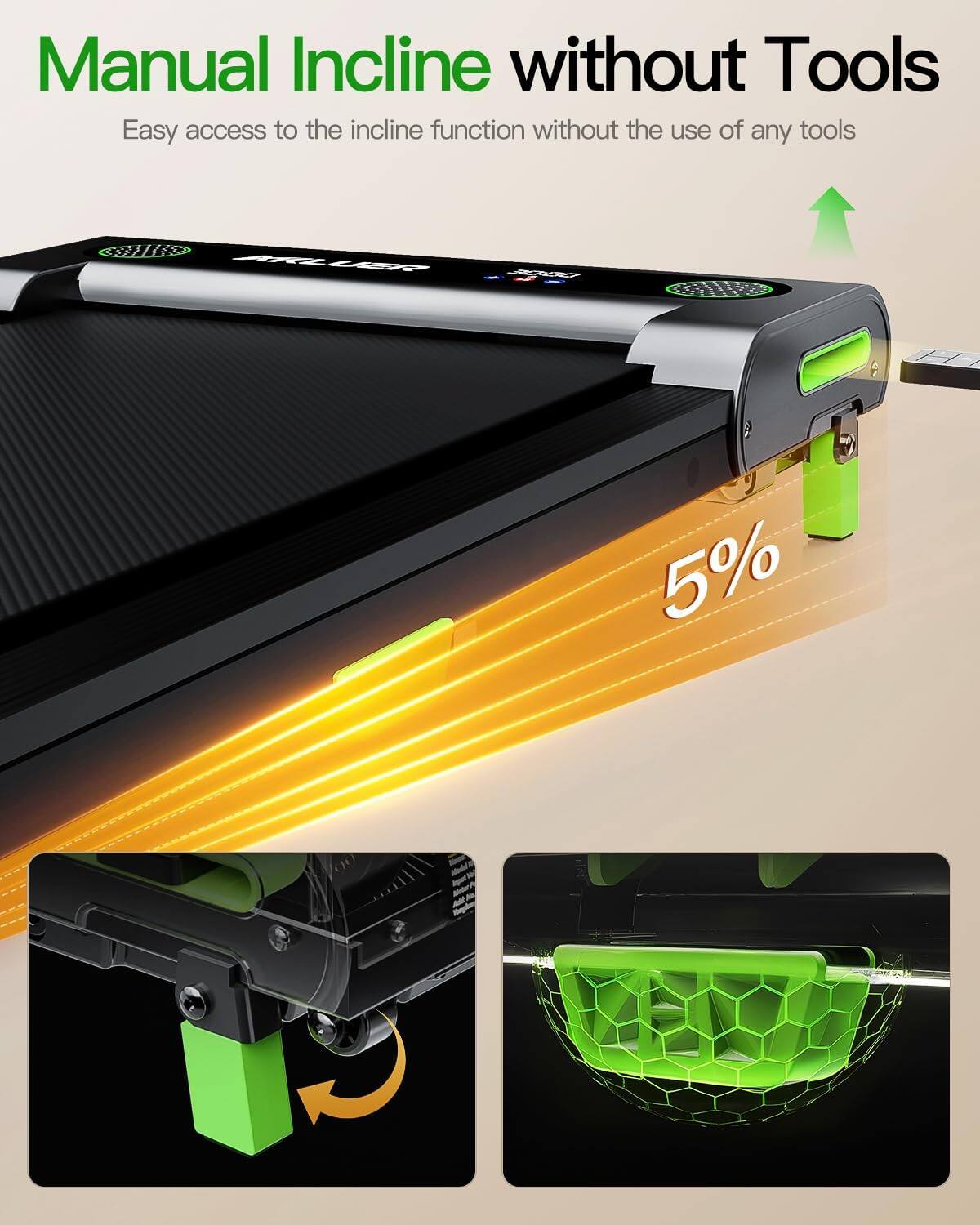 Manual Incline without Tools

Easy access to the incline function without the use of any tools

5%