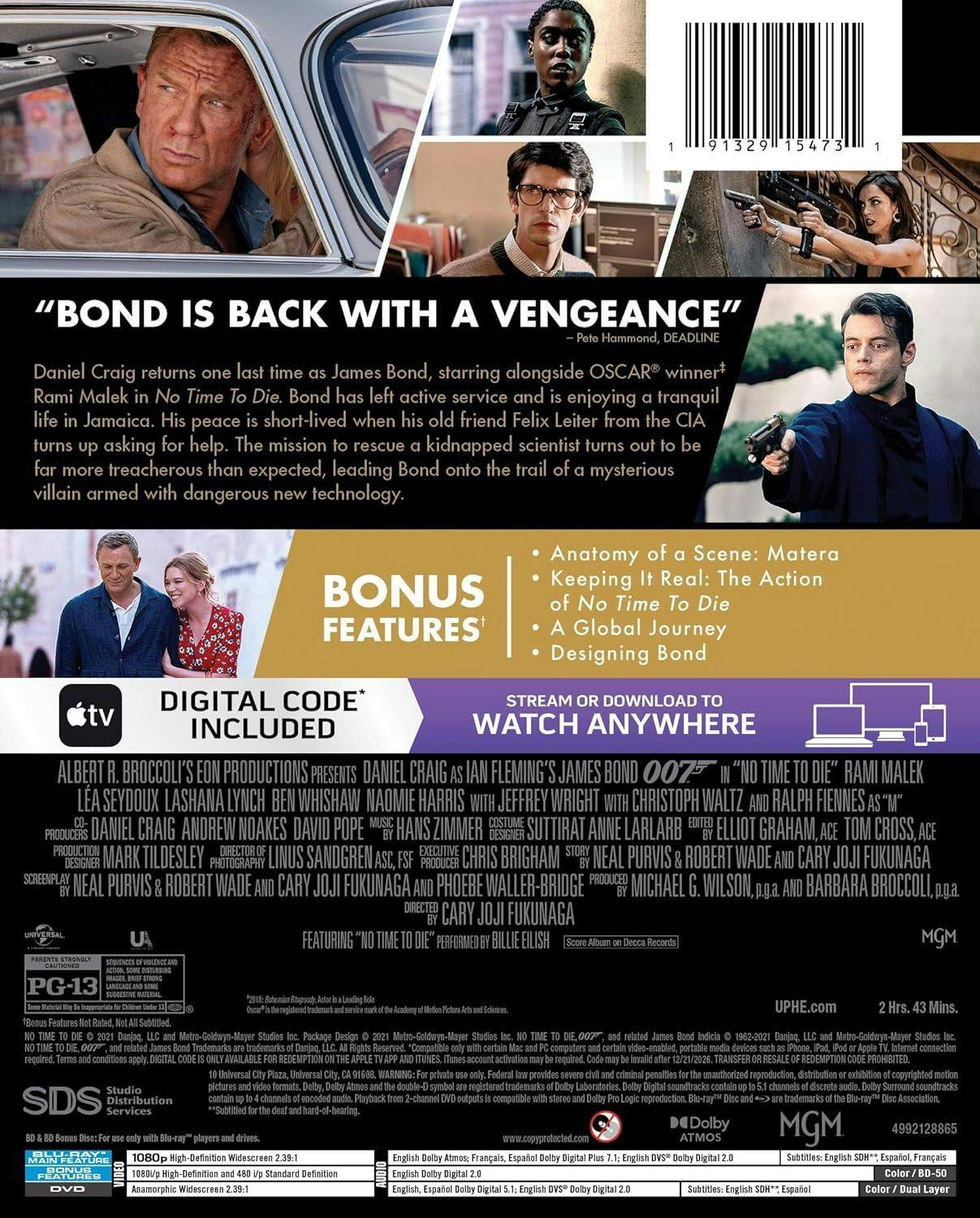 Back. No Time To Die (Limited Edition Giftset) [Blu-ray].