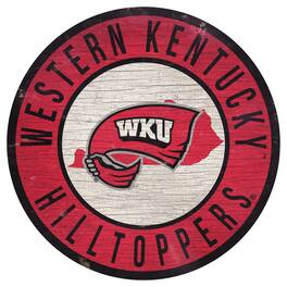 Fan Creations - Western Kentucky Hilltoppers 12'' x 12'' State Circle Sign - Multicolor