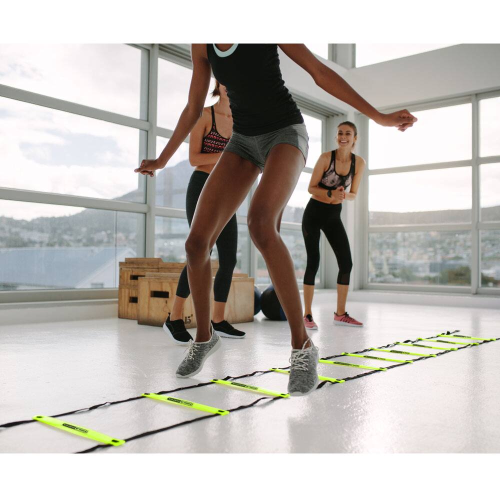 Alt View 10. HolaHatha - HolaHatha 20 Ft 12 Rung Yellow Adjustable Sports Agility Fitness Training Ladder - Yellow.