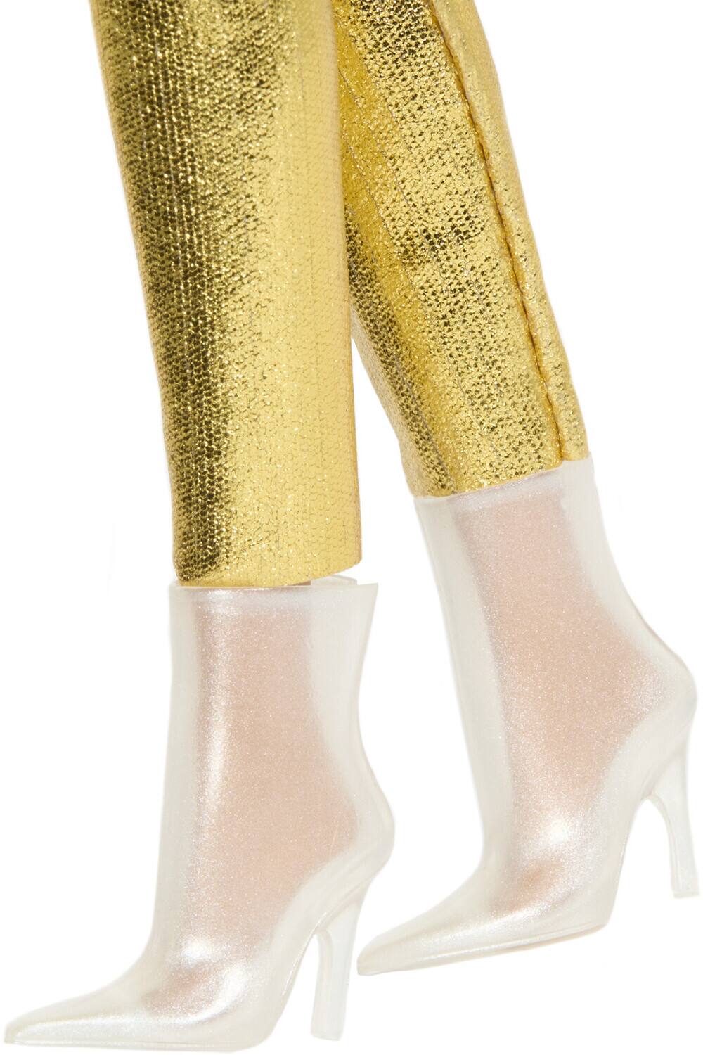 Alt View 4. Mattel - Mattel - Barbie Fashionista, Petite with Blonde Hair, Wearing Golden Jumpsuit and Accessories   - Collectibles - Multicolor.