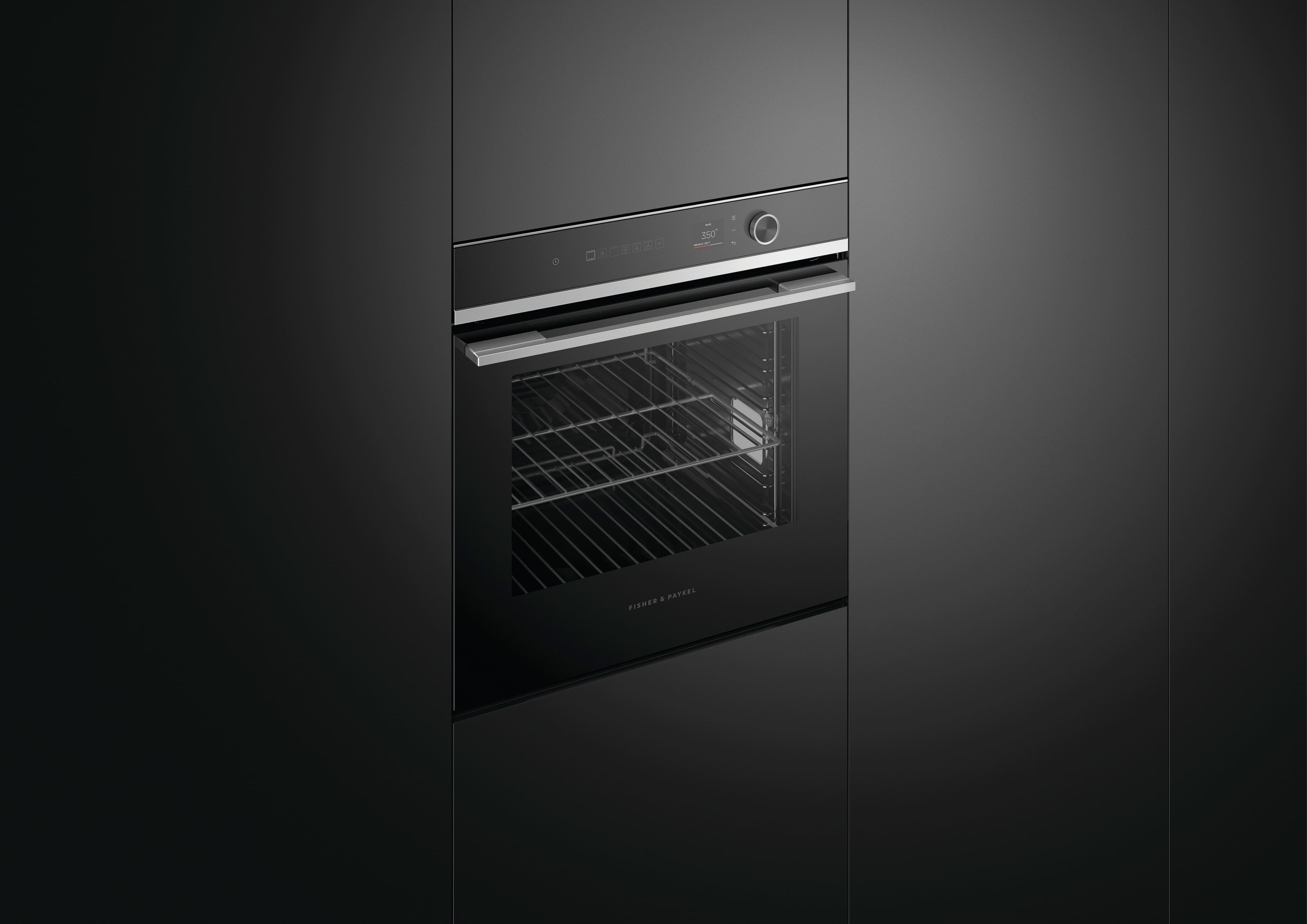 Alt View 13. Fisher & Paykel - 24-in Built-In Single Electric Convection Wall Oven - Stainless Steel.