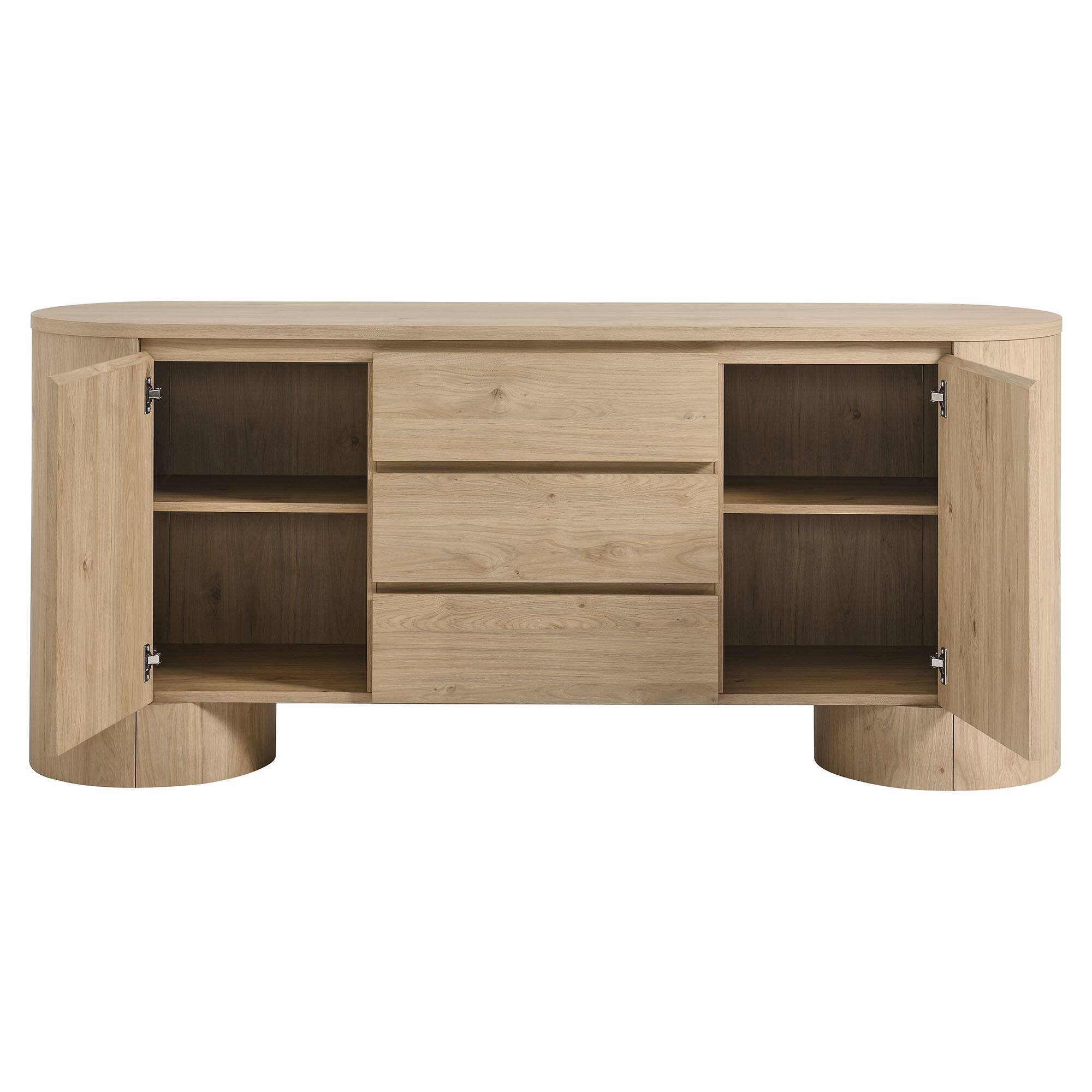 Alt View 5. Modway - Duval 71" Rounded Sideboard Storage Cabinet by Modway - Hickory Frost.