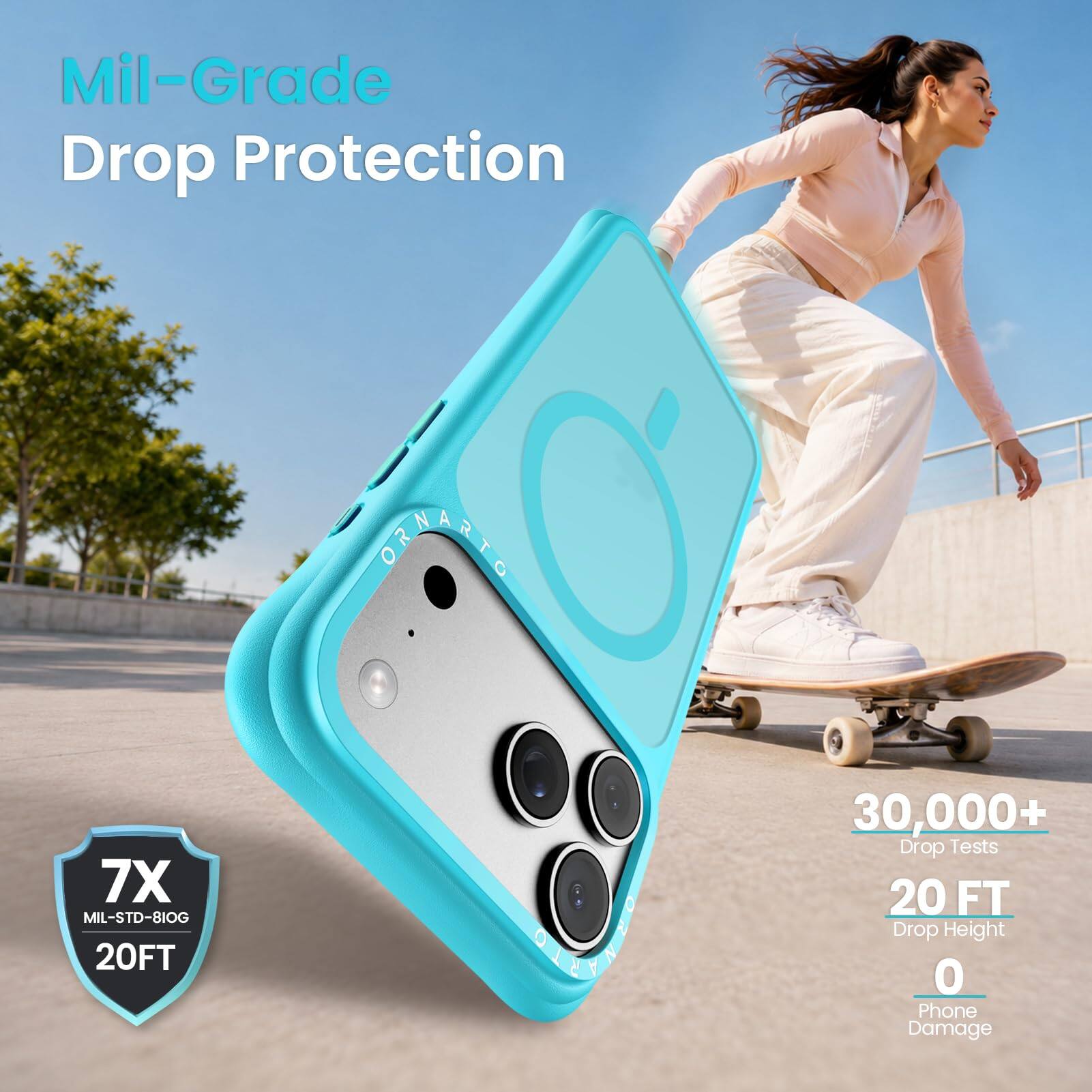 Mil-Grade Drop Protection

CALLER

7X MIL-STD-810G 20FT

30,000+ Drop Tests 20 FT Drop Height 0 Phone Damage