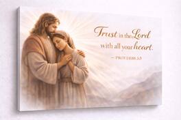 FC Design - Large Warm Faith Verse Canvas 24x36" Ready-to-Hang Religious Art Painting Home Wall Decor Gift - MultiColor