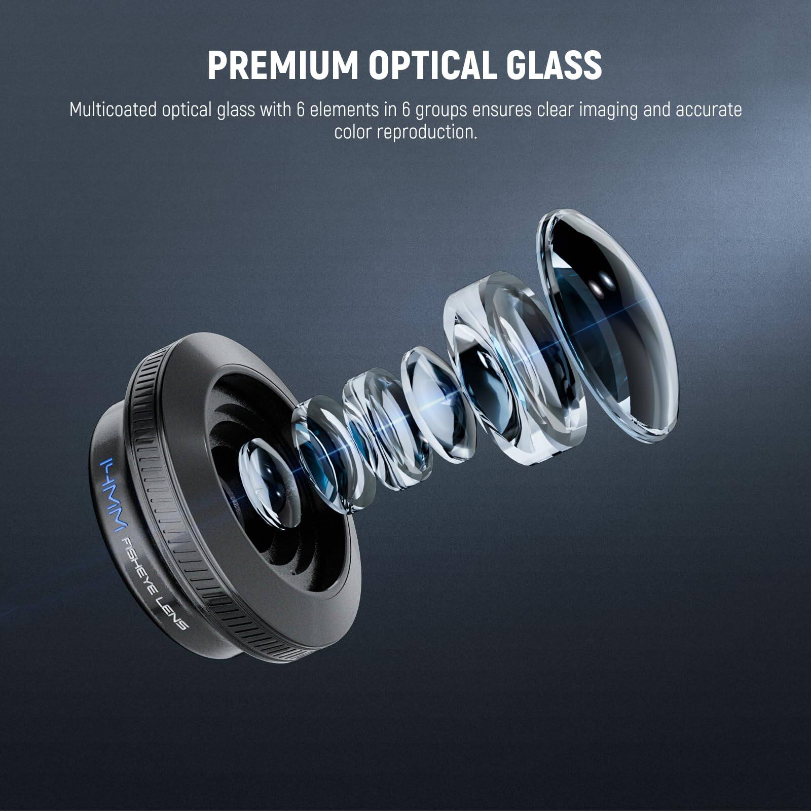 PREMIUM OPTICAL GLASS

Multicoated optical glass with 6 elements in 6 groups ensures clear imaging and accurate color reproduction.

I FISHEYE LENS