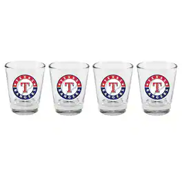 The Memory Company - Texas Rangers 4-Pack 2oz. Shot Glass Set - Multicolor