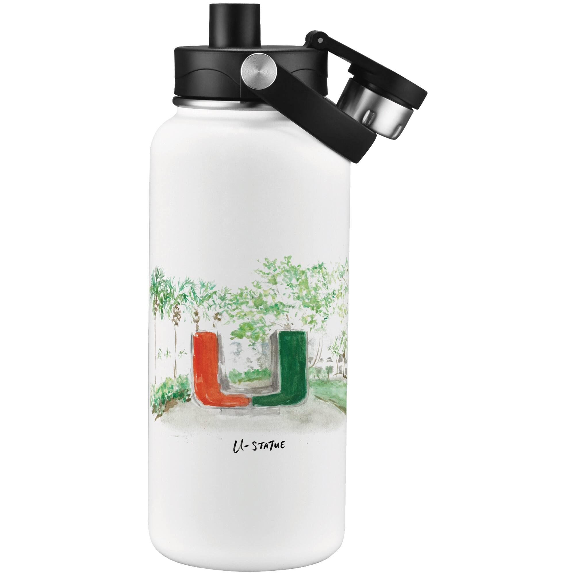 Alt View 2. Indigo Falls - Miami Hurricanes Laura Wilcox Watercolors 34oz. Water Bottle - Multicolor.