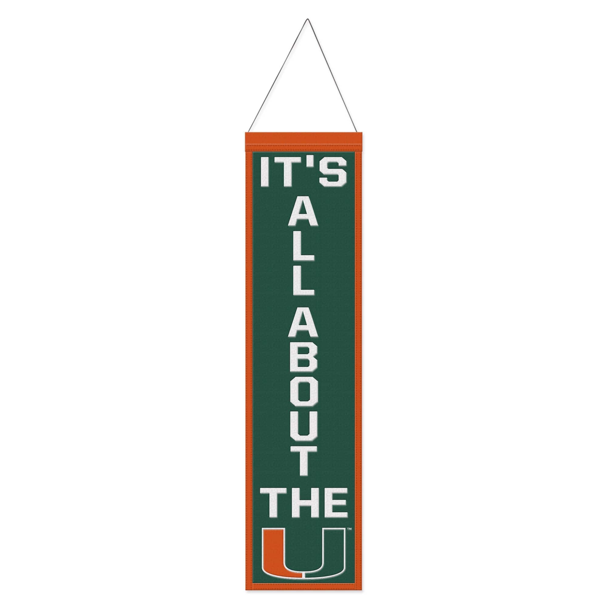 WinCraft - Miami Hurricanes 8" x 32" Slogan Wool Banner - Multicolor