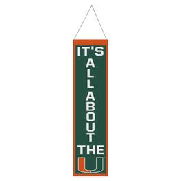 WinCraft - Miami Hurricanes 8" x 32" Slogan Wool Banner - Multicolor