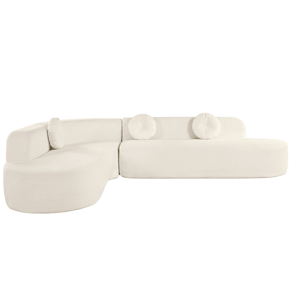 Left. Trinkets Crazed - Modular Sectional Sofa Cloud Sectional Couch, 122" Comfy L Shaped Sofa For Living Room - White.