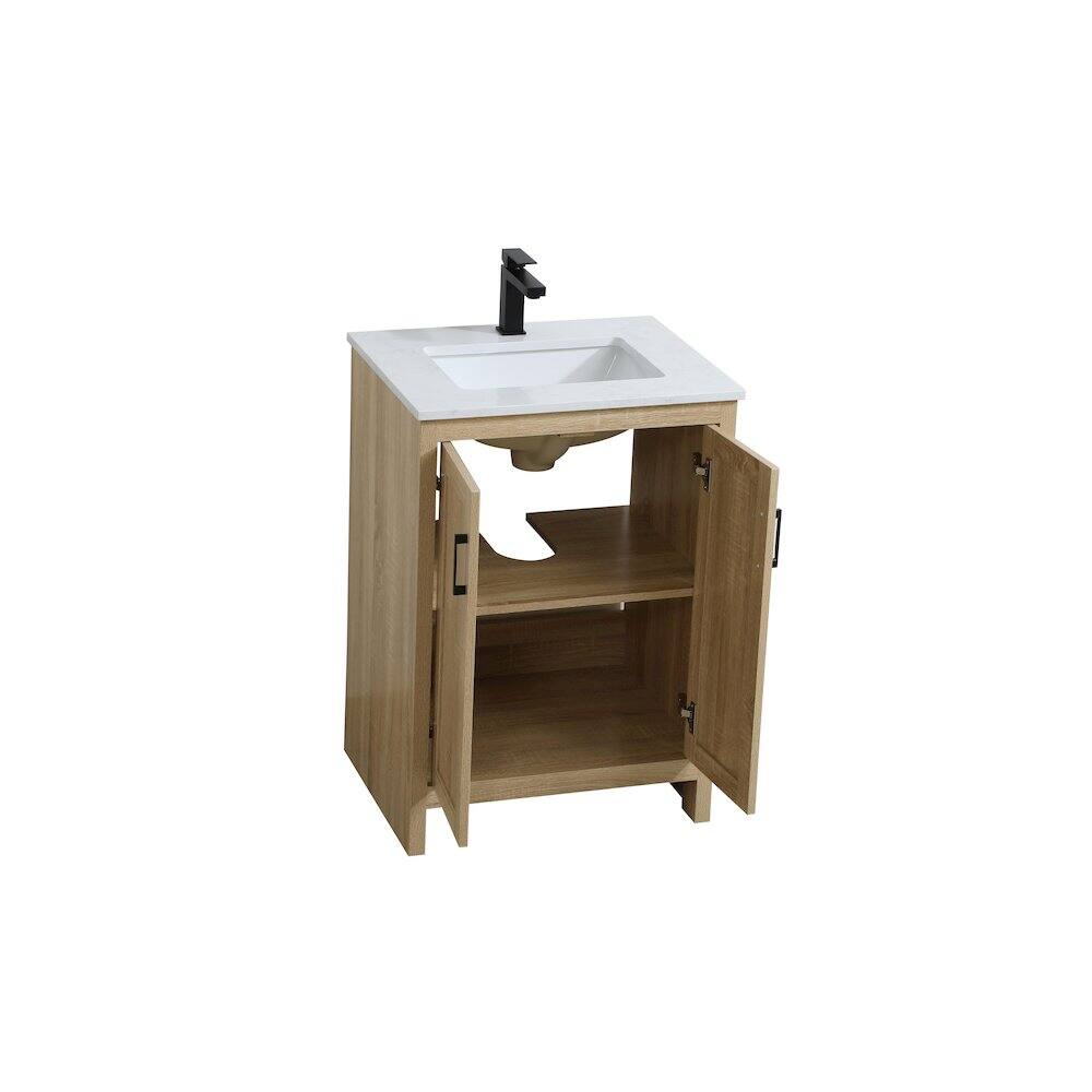 Alt View 1. Elegant Kitchen and Bath - Finnley 24 Inch Single Bathroom Vanity In Mango Wood - Mango Wood.