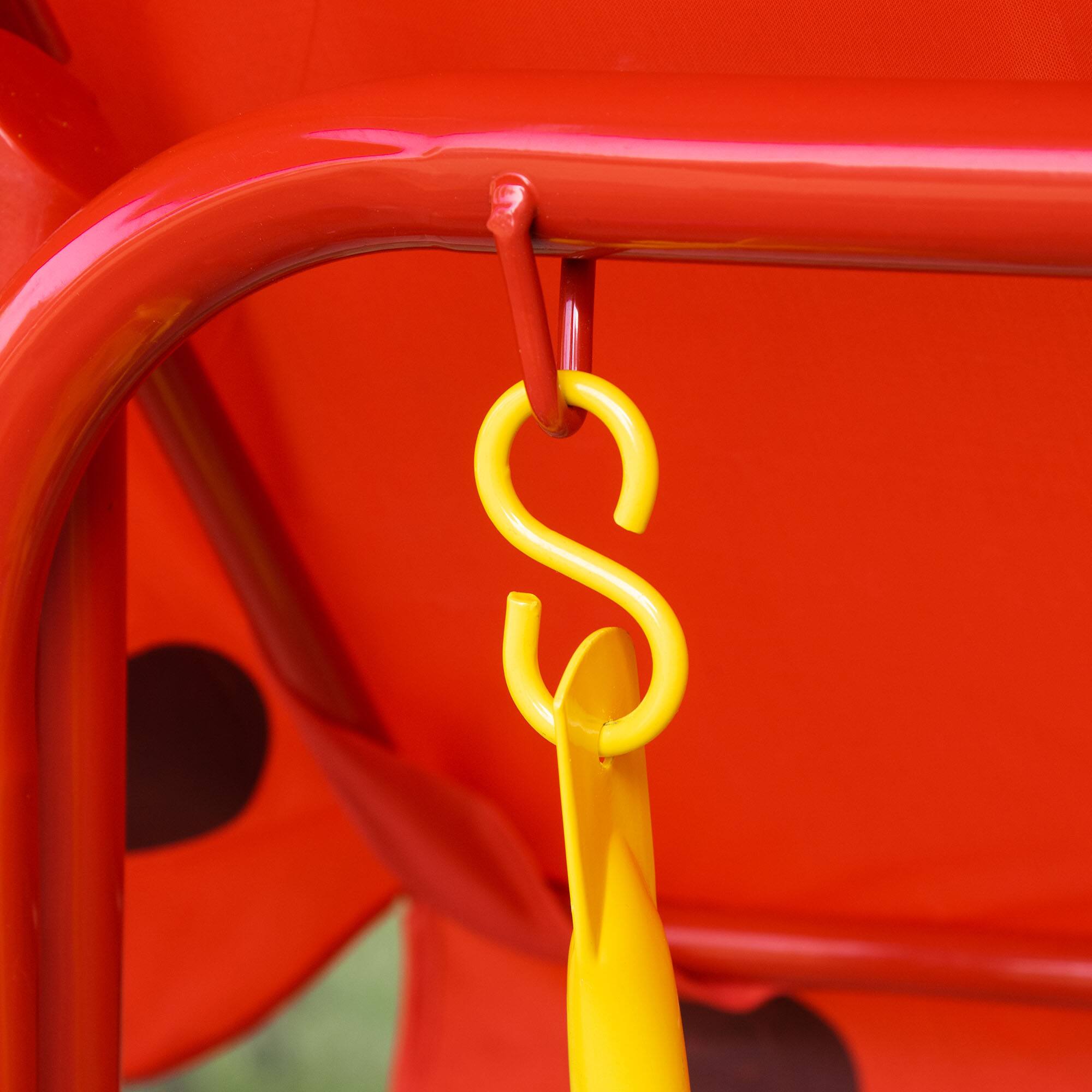 Alt View 7. Outsunny - Patio Swing, Adjustable Canopy Swing Glider, Kids Outdoor Swing Chair with 2 Seats - Red.