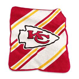 Logo Brands - Kansas City Chiefs 50" x 60" Raschel Stripe Throw Blanket - Multicolor