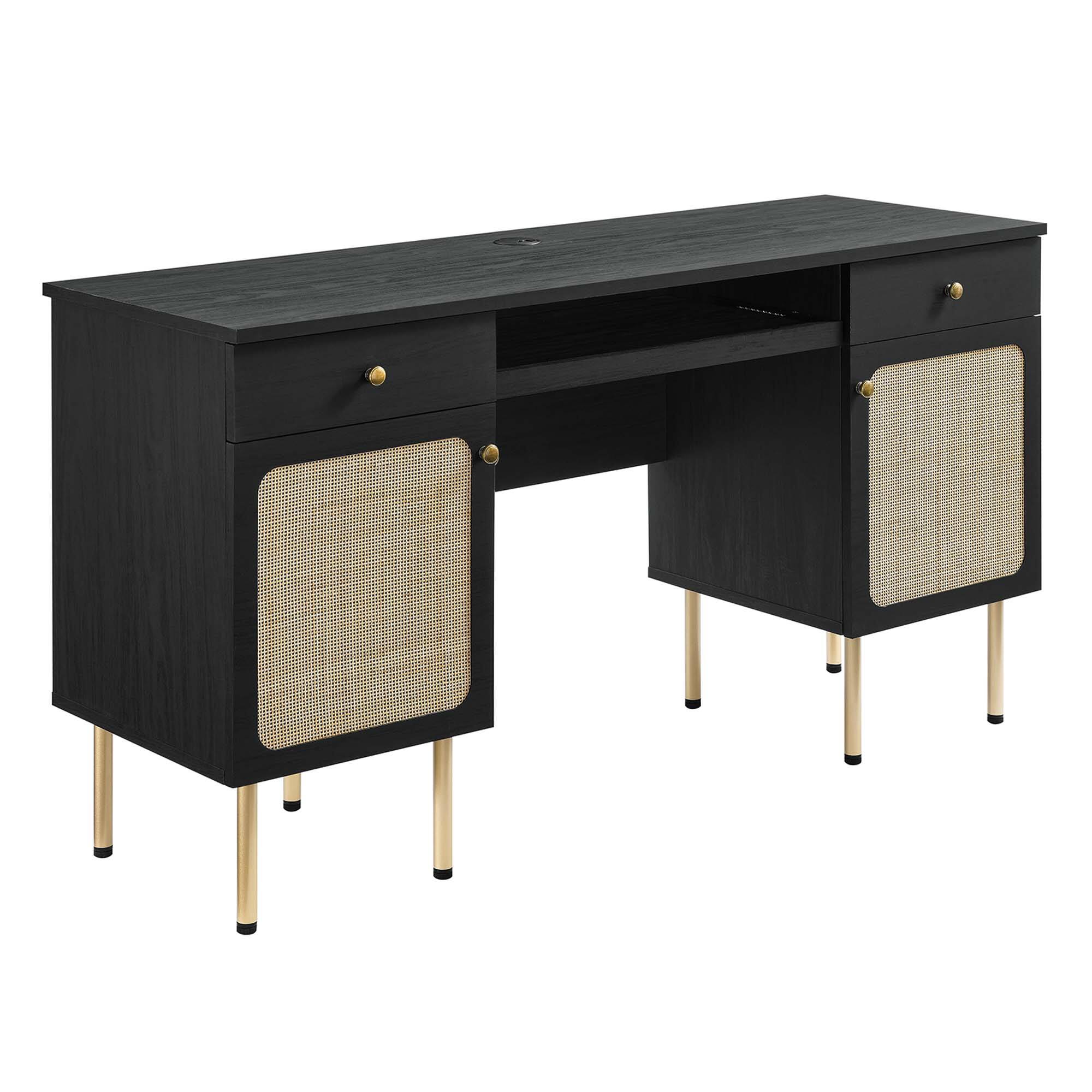 Angle. Modway - Chaucer Office Desk by Modway - Black.
