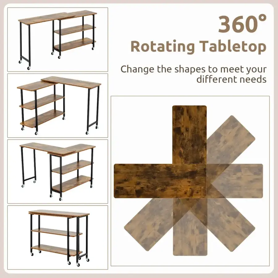 360 Rotating Tabletop: Change the shapes to meet your different needs.