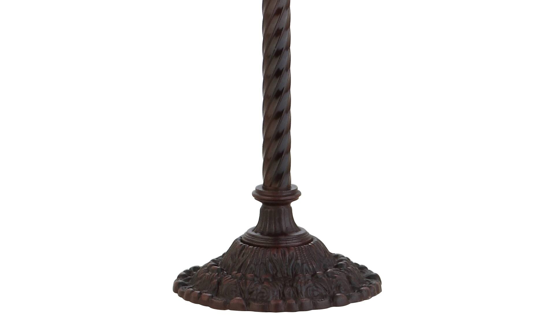 Alt View 3. Jonathan Y - Botanical Tiffany-Style 71" Torchiere LED Floor Lamp, Bronze - Bronze.