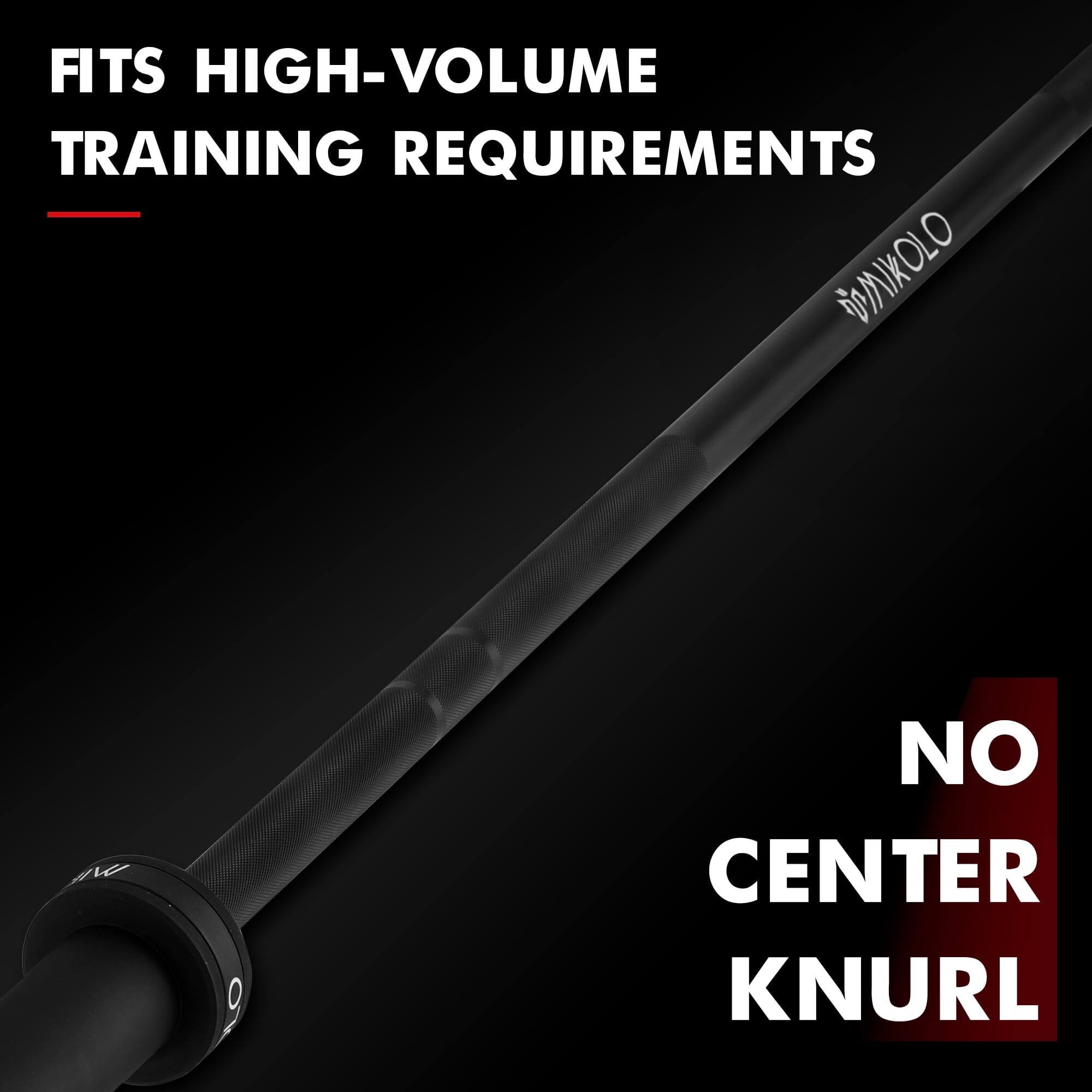 FITS HIGH-VOLUME TRAINING REQUIREMENTS

NO CENTER KNURL