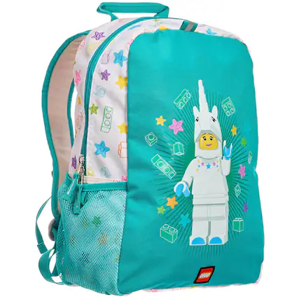 Front. LEGO - LEGO Iconic Unicorn Girl Kids School Backpack for Travel, On-the-Go, Back to School, with Adjustable Padded Straps - Multicolored.