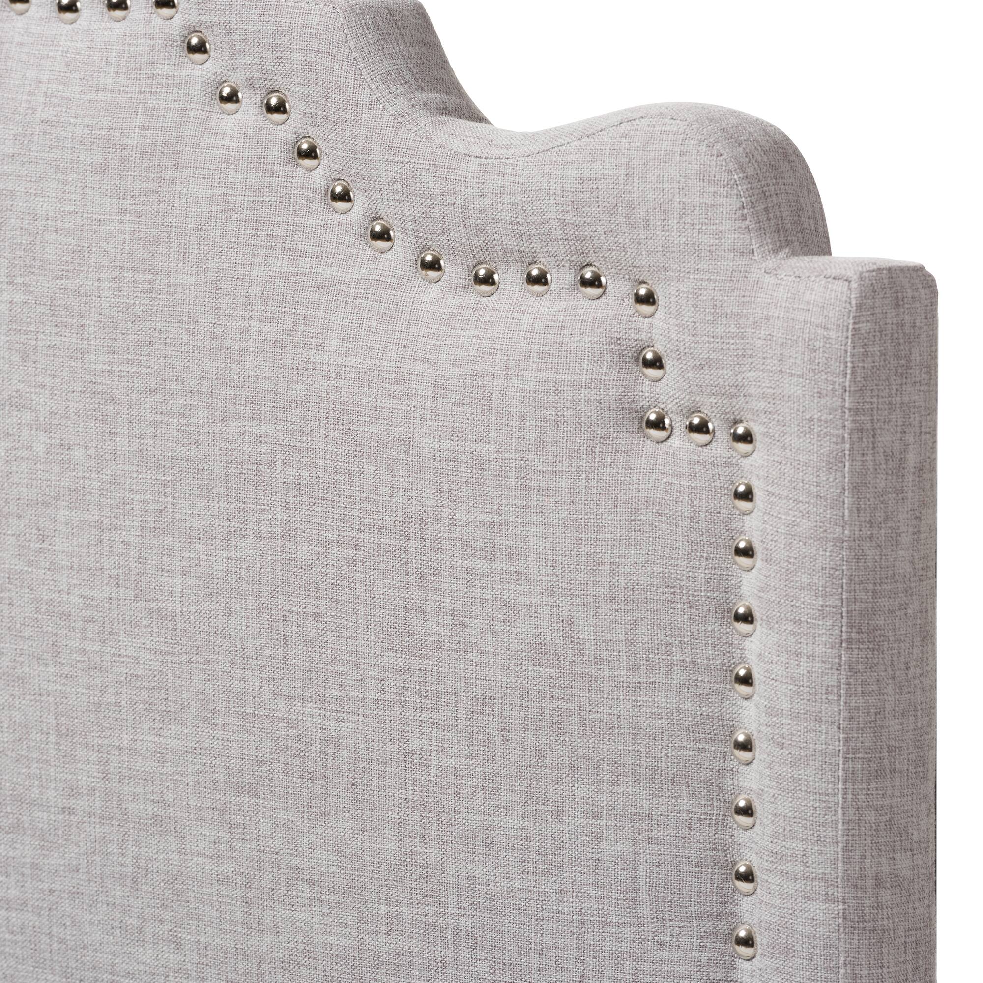 Left. Baxton Studio - Nadeen Modern and Contemporary Fabric Twin Size Headboard - Greyish Beige.