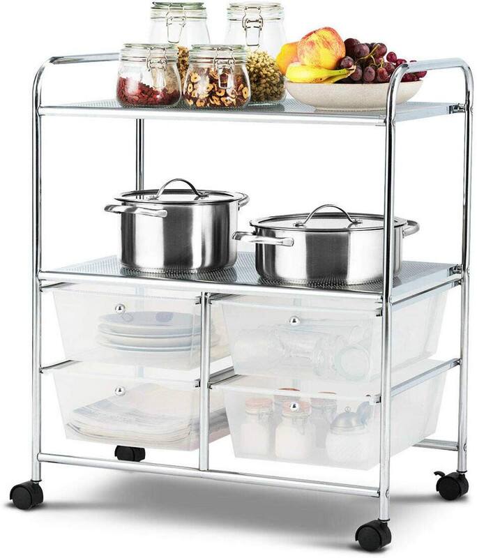 WELLFOR - 4 Drawers Rolling Storage Cart Rack with 2 Shelves Storage, Mobile Utility Organizer for Art & Craft Storage - Clear price history on PriceWatchPro