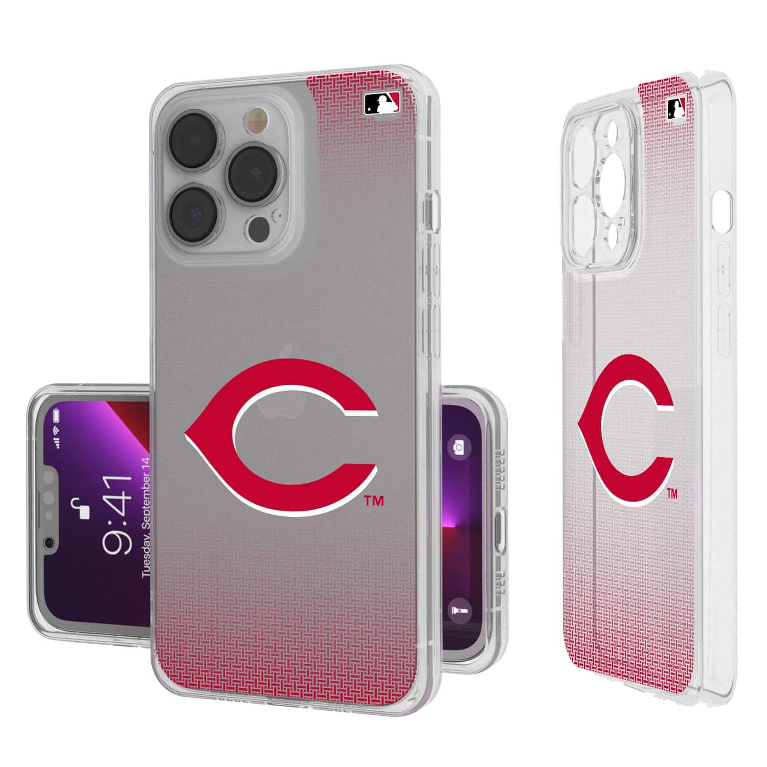 Keyscaper - MLB - Cincinnati Reds Linen Logo iPhone Clear Case - 16 Pro - Multicolor