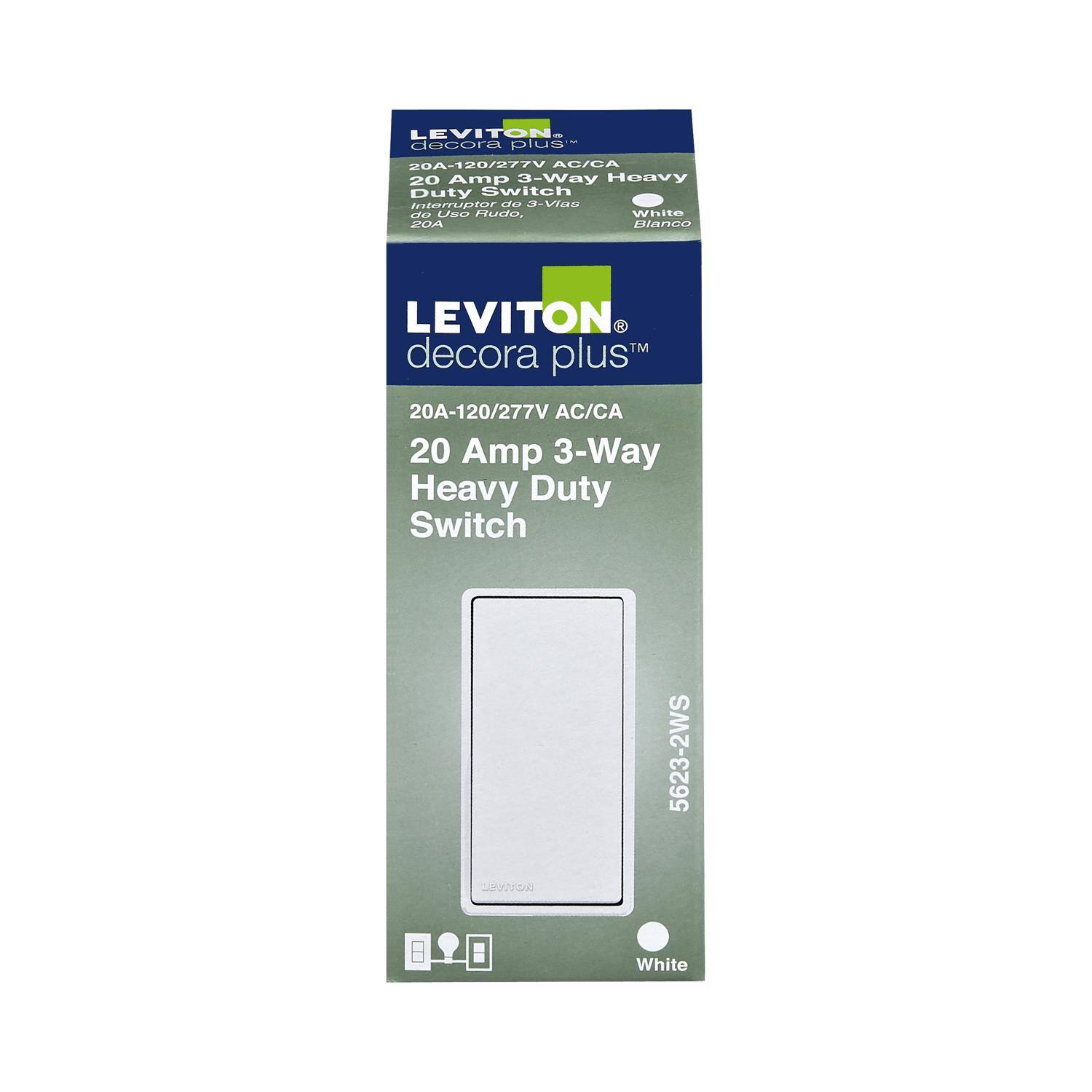 LEVITON decora plus* 20A-120/277V AC/CA 20 Amp 3-Way Heavy Duty Switch 5623-2WS White

LEVITON decora plus™ 20A-120/277V AC/CA 20 Amp 3-Way Heavy Duty Switch

20A-120/277V AC/CA 20 Amp 3-Way Heavy Duty Switch de Uso Rudo, 20A

White / Blanco