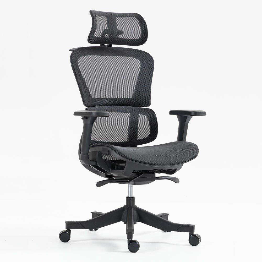 Front. Kadyn - High Back Ergonomic Office Chair, 4D Armrests & 120° Recline, Breathable Mesh, 360° Swivel, Black - Black.