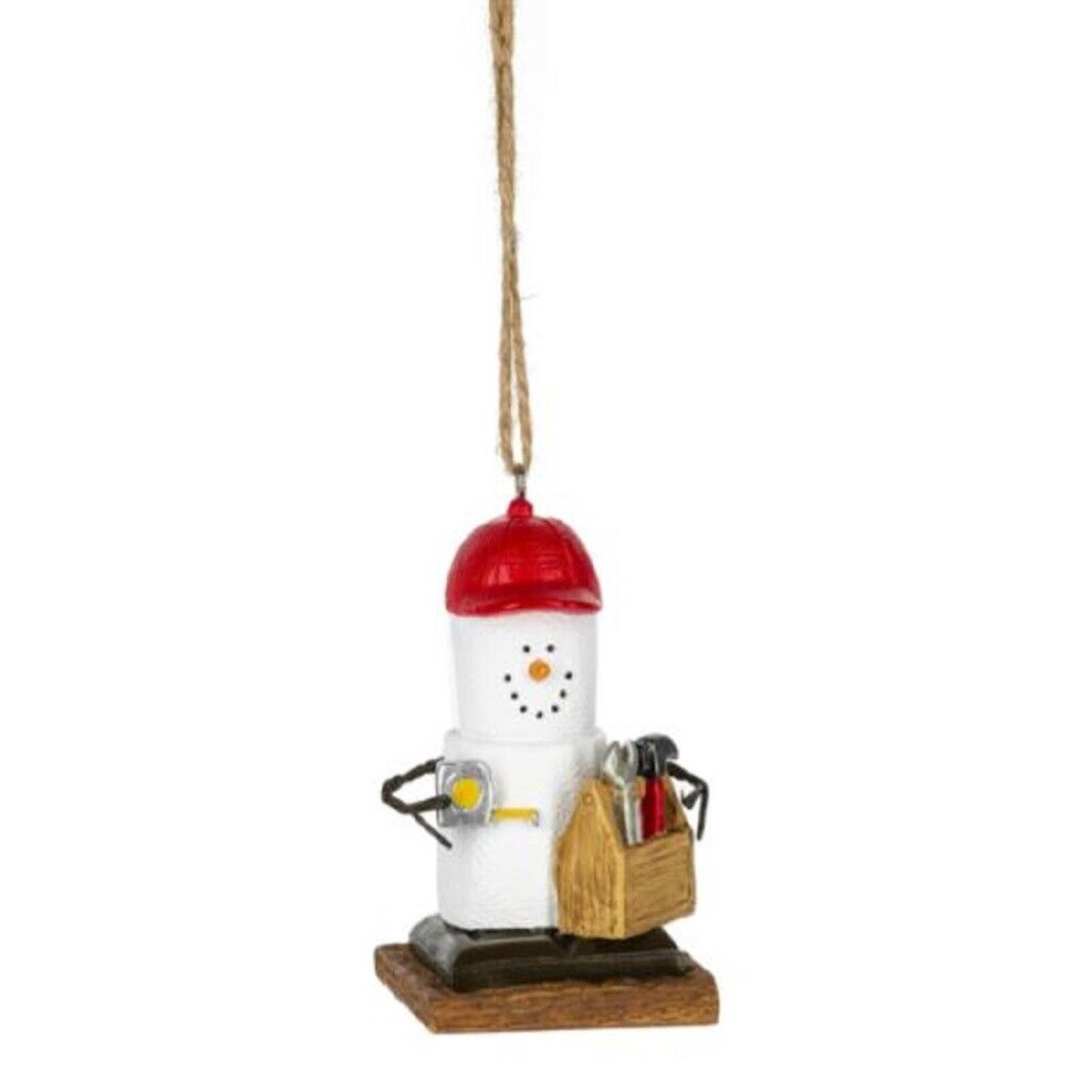 Front. Ganz - Ganz Smores DIY Marshmallow Snowman Resin Holiday Christmas Ornament 3 inch - White.