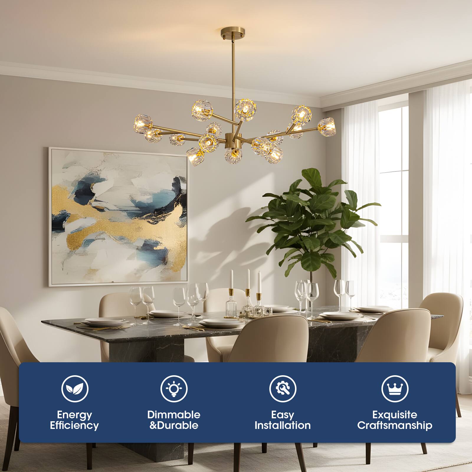 Energy Efficiency, Dimmable & Durable, Easy Installation, Exquisite Craftsmanship