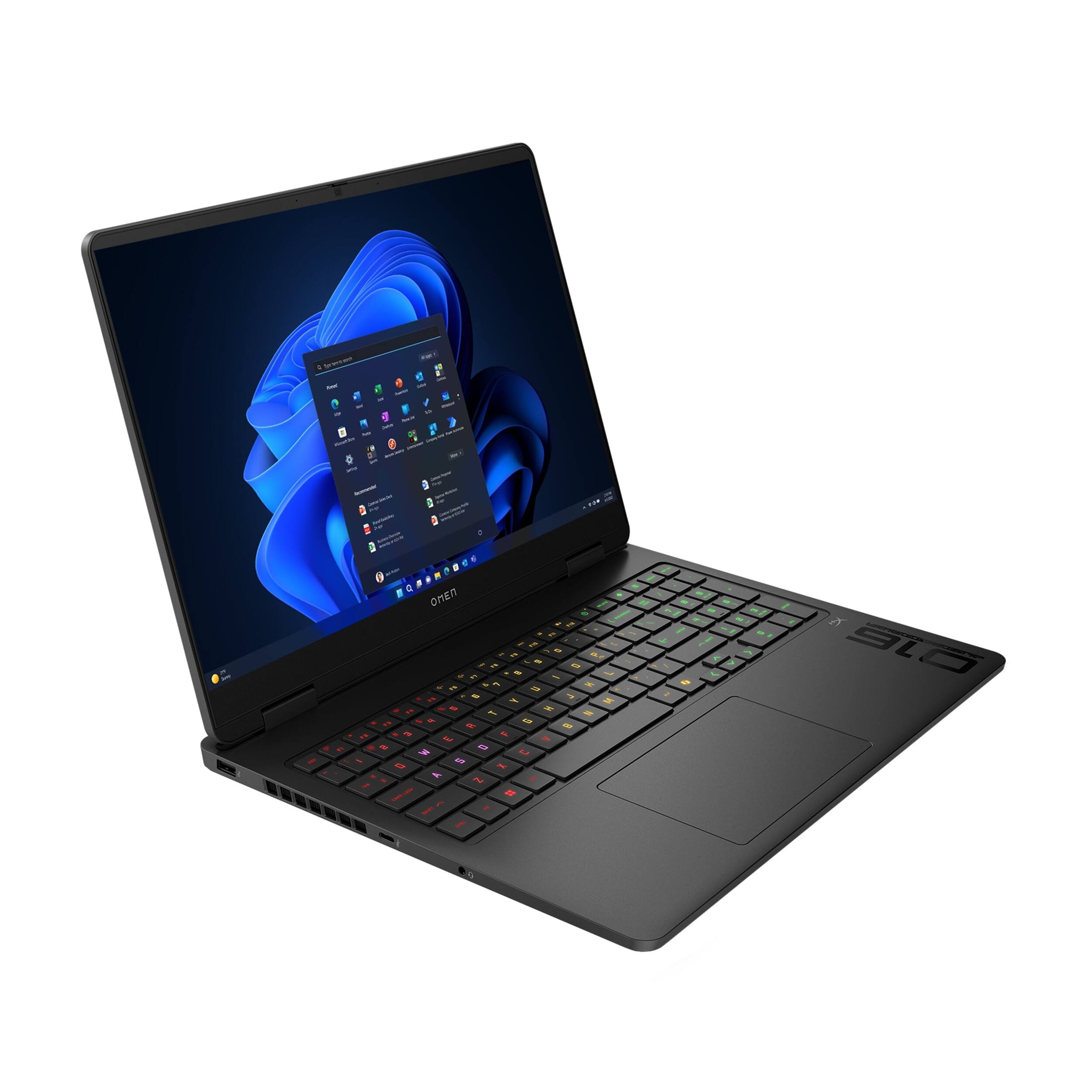 Alt View 1. HP - HP OMEN 16" Gaming Laptop,Intel Ultra 5 225H,GeForce RTX 5050,32GB RAM,1TB SSD,Backlit Keyboard,Win 11 Pro,Shadow Black - Shadow Black.