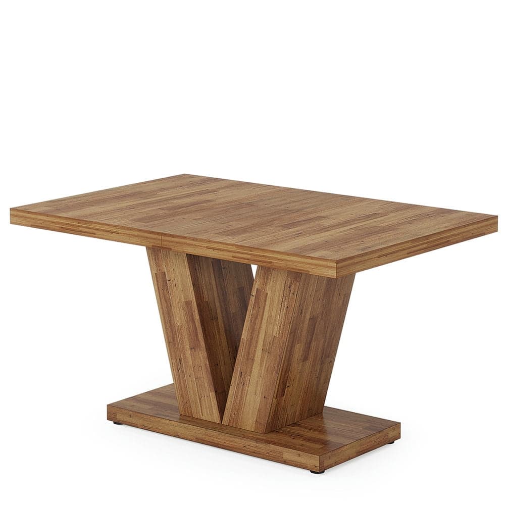 Front. Kadyn - Kadyn Dining Table, Living Room Table 47", Farmhouse Wooden Kitchen Dinner Table with Duty Pedestal,Walnut Brown - Brown.