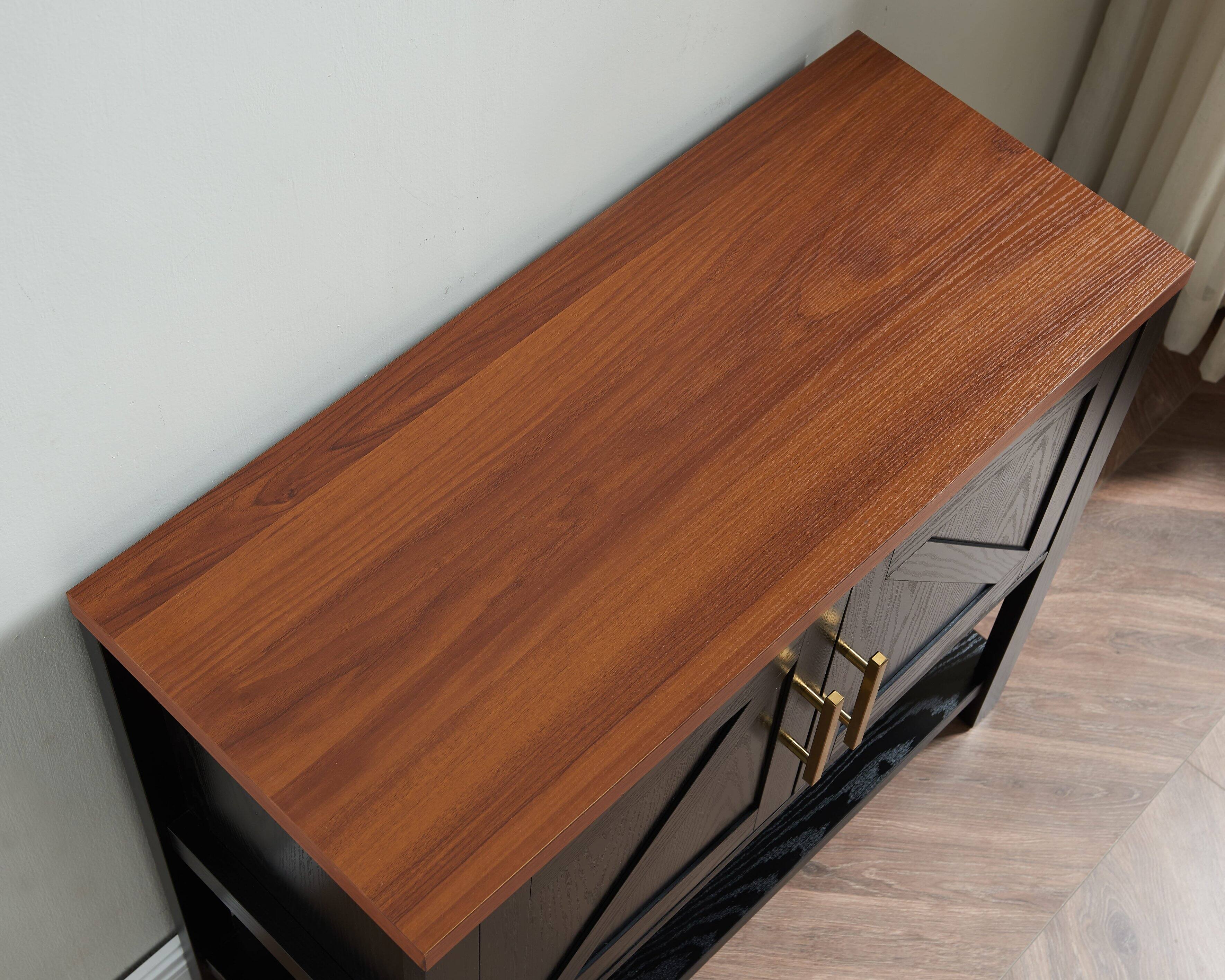 Alt View 2. Kings Brand Furniture - Kings Brand Furniture Teresa 2-Door Modern Console Table, Buffet Storage Cabinet - Dark Brown.