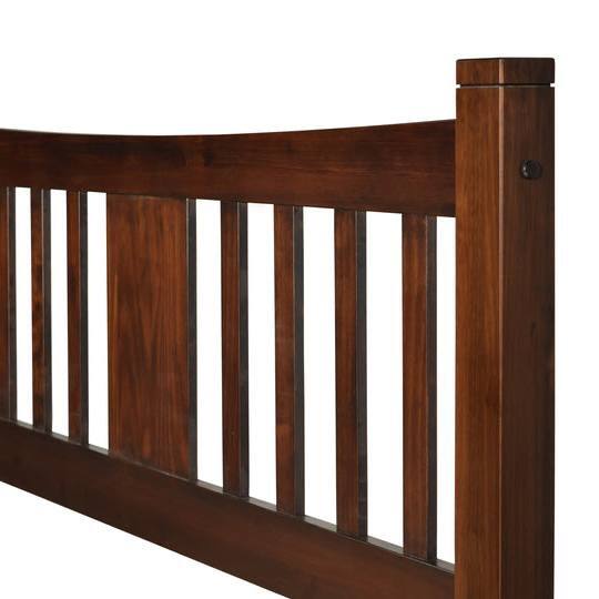 Back. Hivvago - Hivvago King Farmhouse Style Solid Wood Platform Bed Frame with Headboard - Cherry.