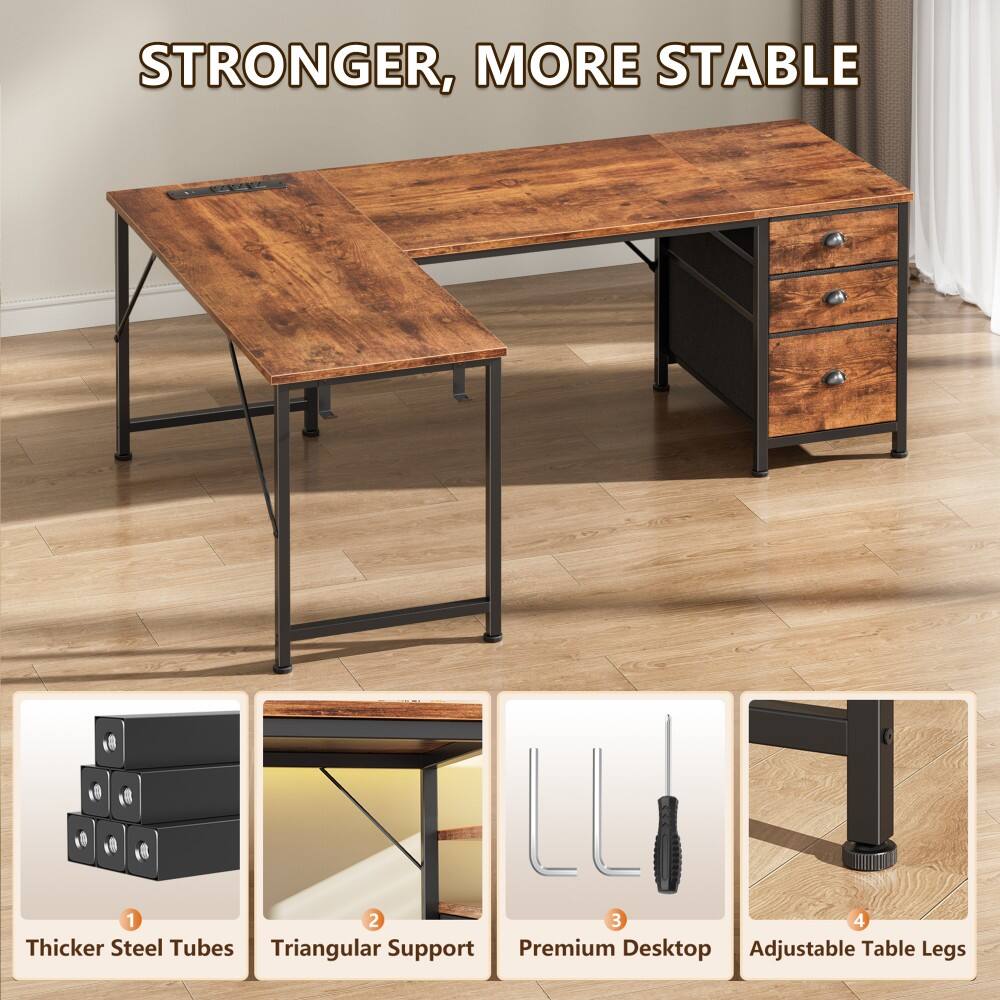 STRONGER, MORE STABLE

1. Thicker Steel Tubes
2. Triangular Support
3. Premium Desktop
4. Adjustable Table Legs