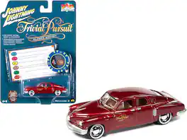 1948 Tucker Torpedo Red Maroon Met. w/Poker Chip & Game Card "Trivial Pursuit" 1/64 Model Car by Johnny Lightning