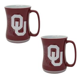 Indigo Falls - Oklahoma Sooners 16oz. Sculpted Barista Mug Two-Pack - White