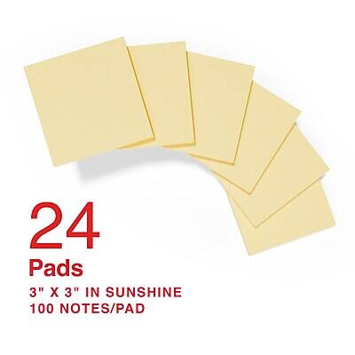 24 Pads  
3" x 3" in Sunshine  
100 Notes/Pad