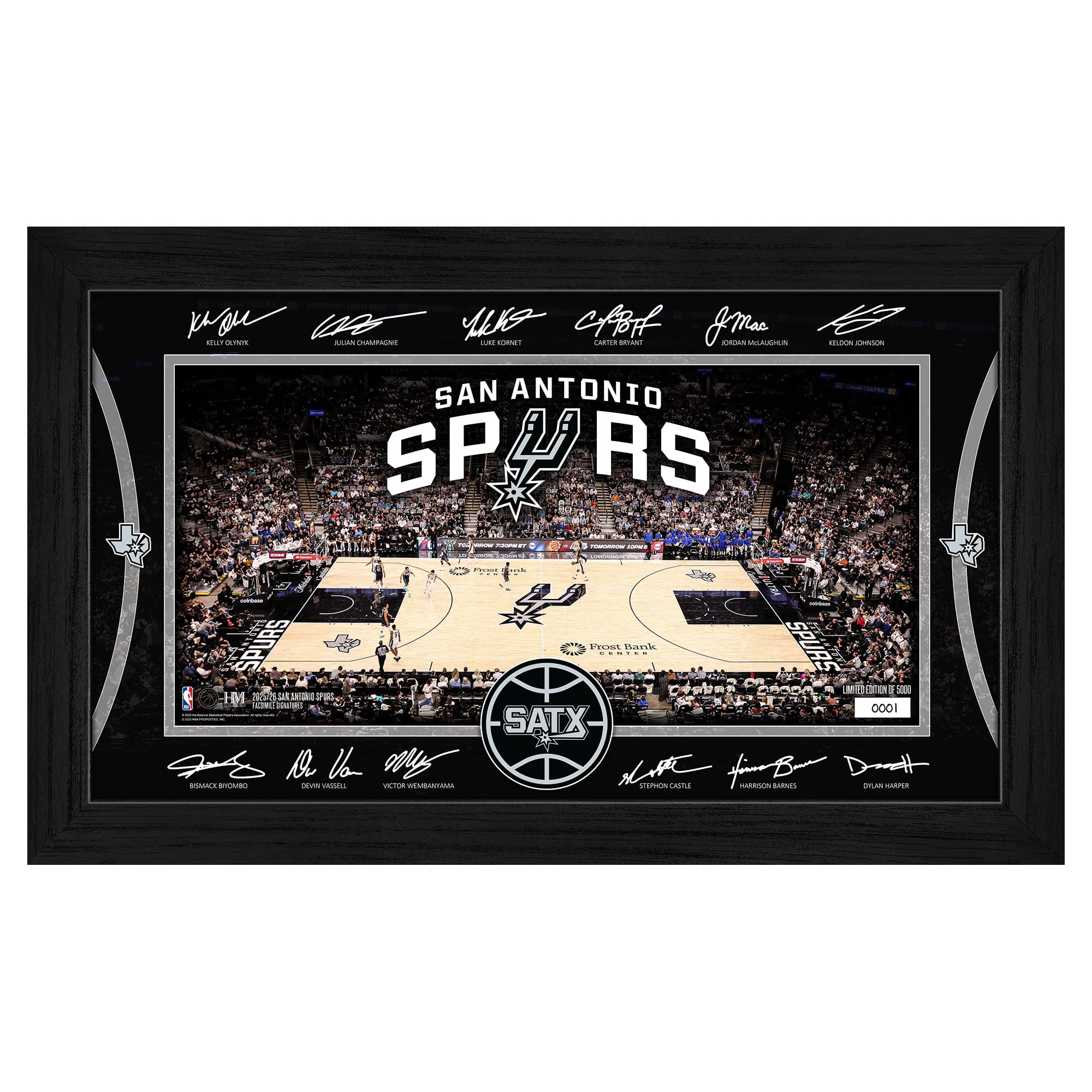 Highland Mint - San Antonio Spurs 2025 Signature Court Framed Picture - Multicolor price history on PriceWatchPro