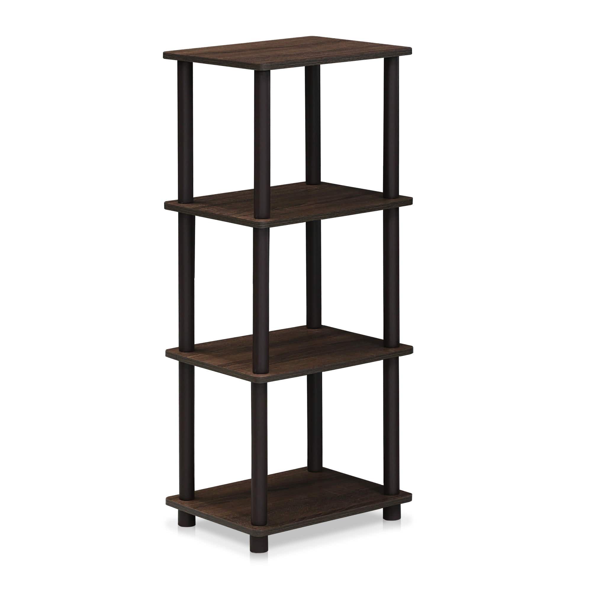 Furinno - Turn-N-Tube 3 Space Shelf, Walnut/Brown - Walnut/Brown
