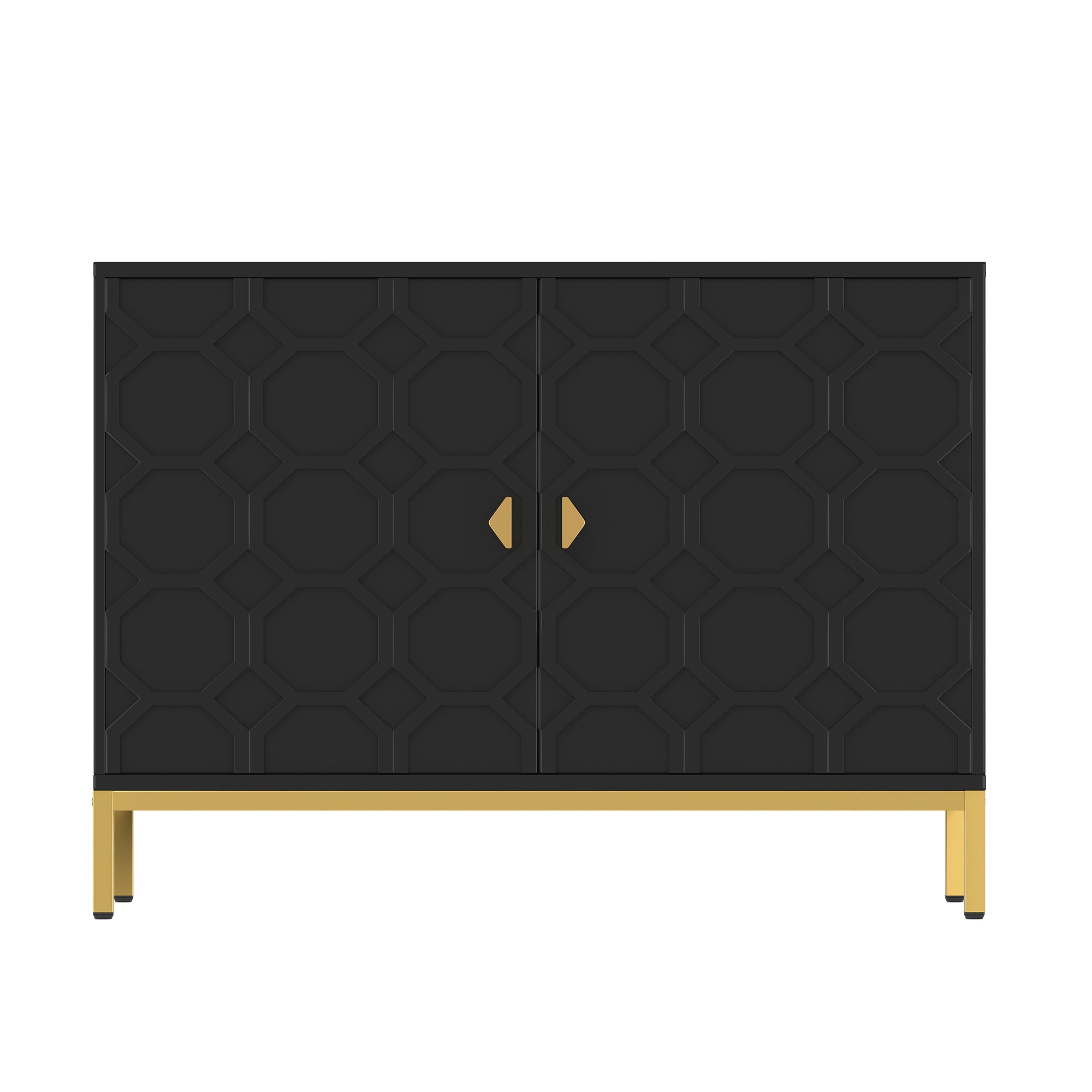 Alt View 1. Boyel Living - Freestanding Storage Cabinet 2-Door Accent Cabinet - Black.