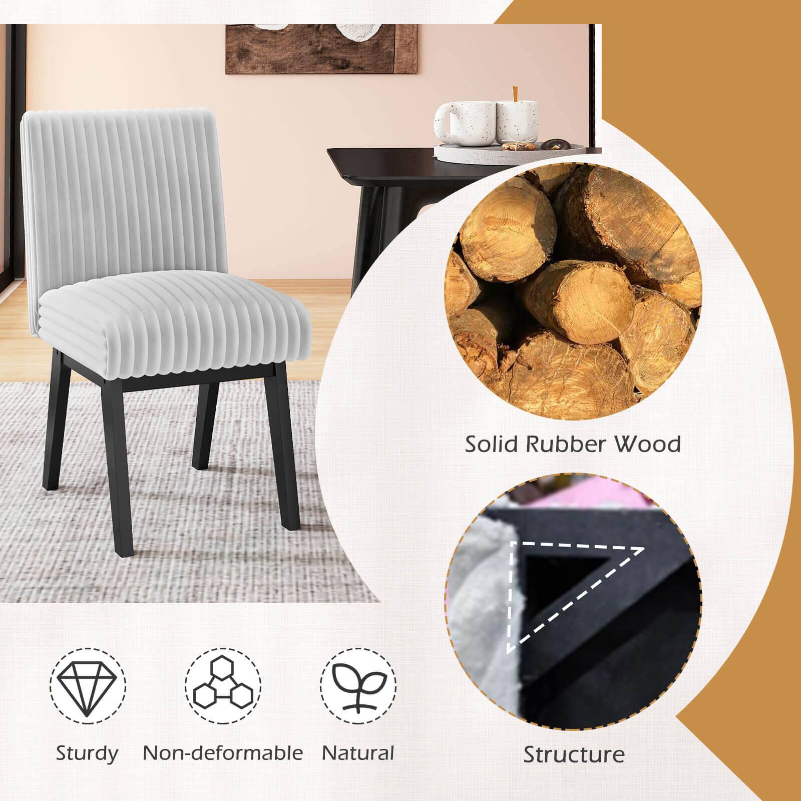 Solid Rubber Wood  
Sturdy Non-deformable Natural Structure