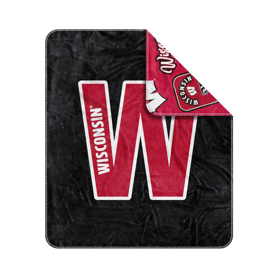 Wisconsin Badger Rugs Logo Brands Wisconsin Badgers 50 x 60 Dream Weave Throw Blanket Red ...