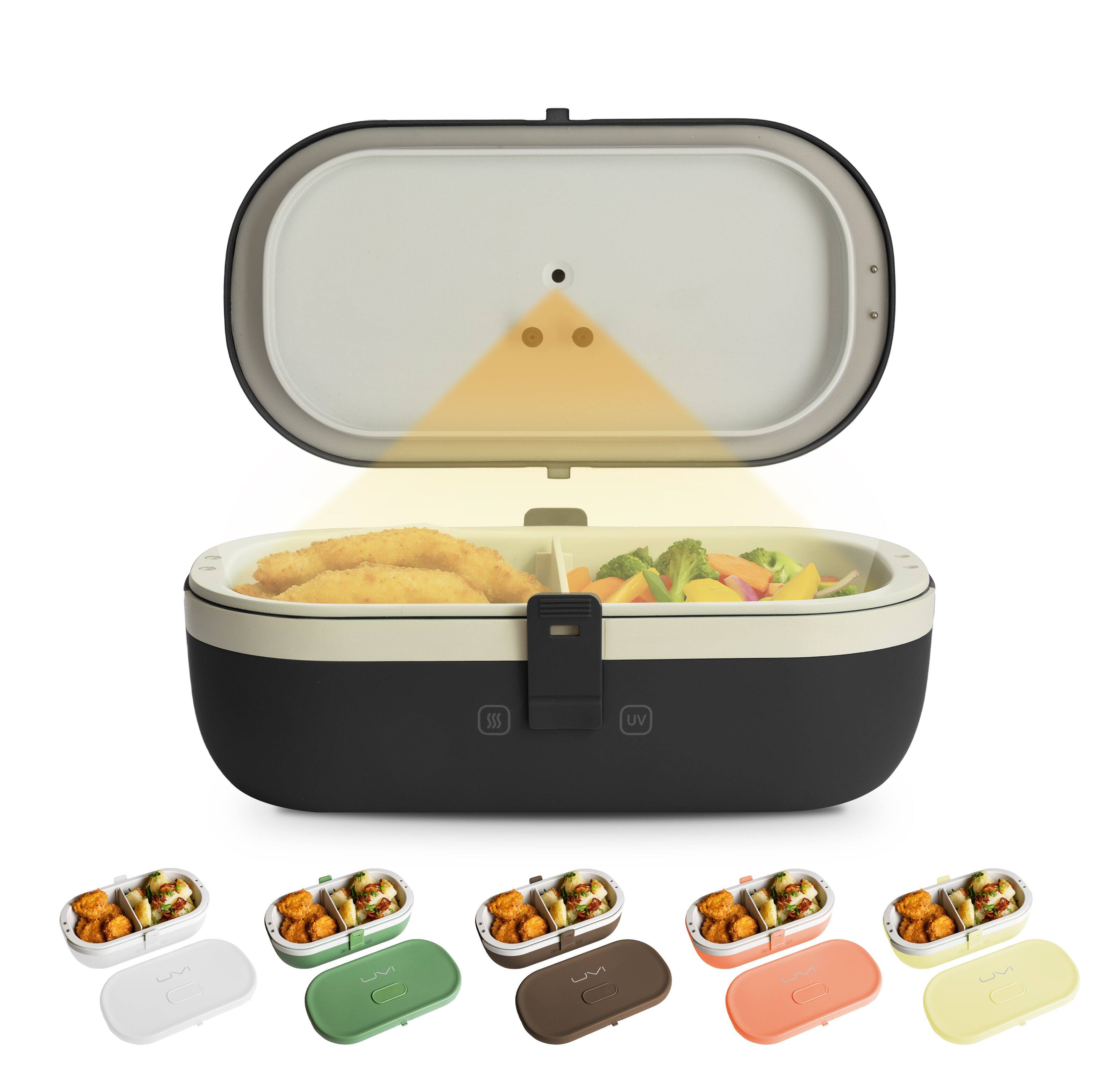 Front. UVI - UVI Plus Lunchbox – Portable Self-Heating Lunch Box with UV Sanitizer & USB-C Charging - Charcoal.