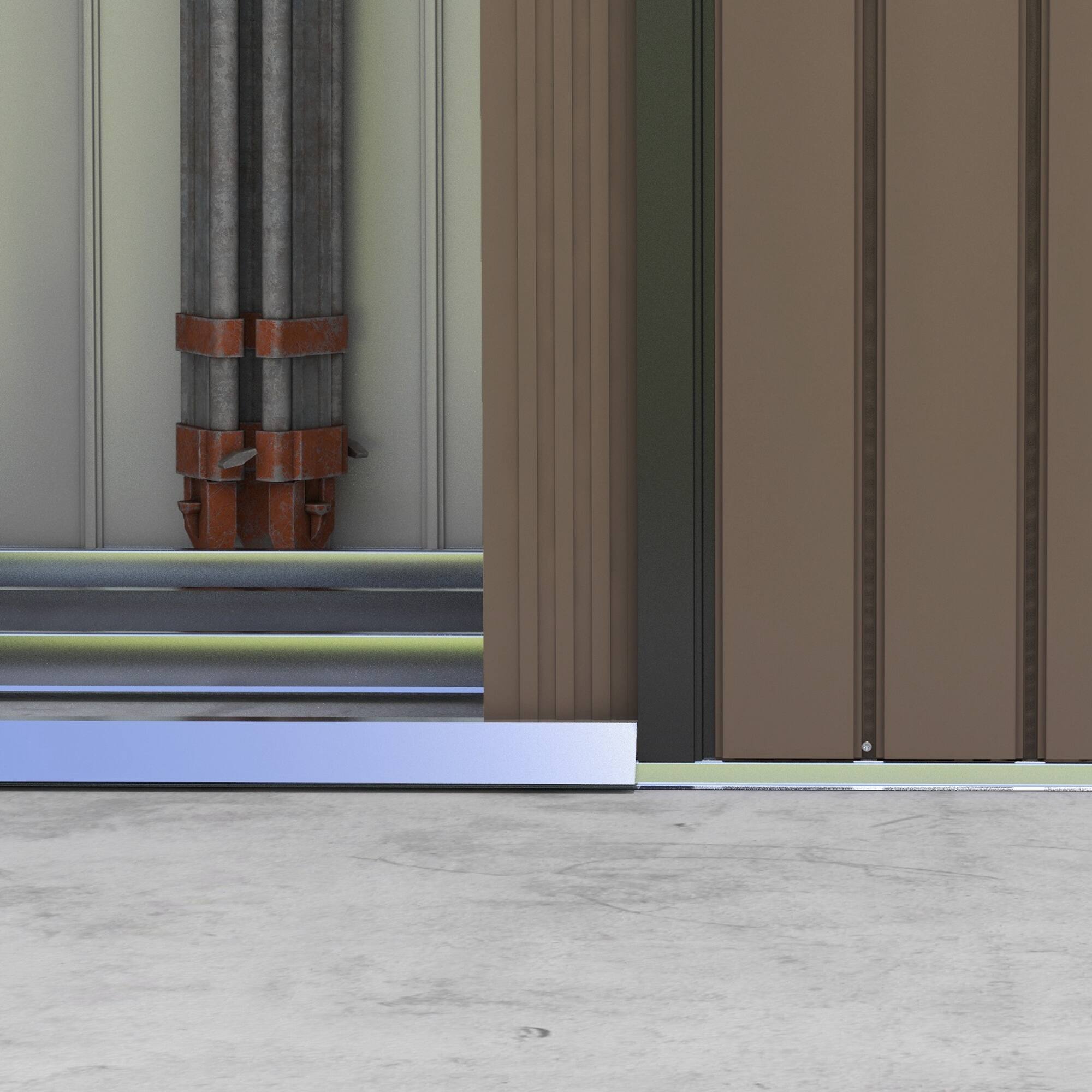 Alt View 8. Outsunny - 7' x 4' Outdoor Storage Shed, Garden Tool Metal Shed with Foundation Kit, Double Lockable Door.